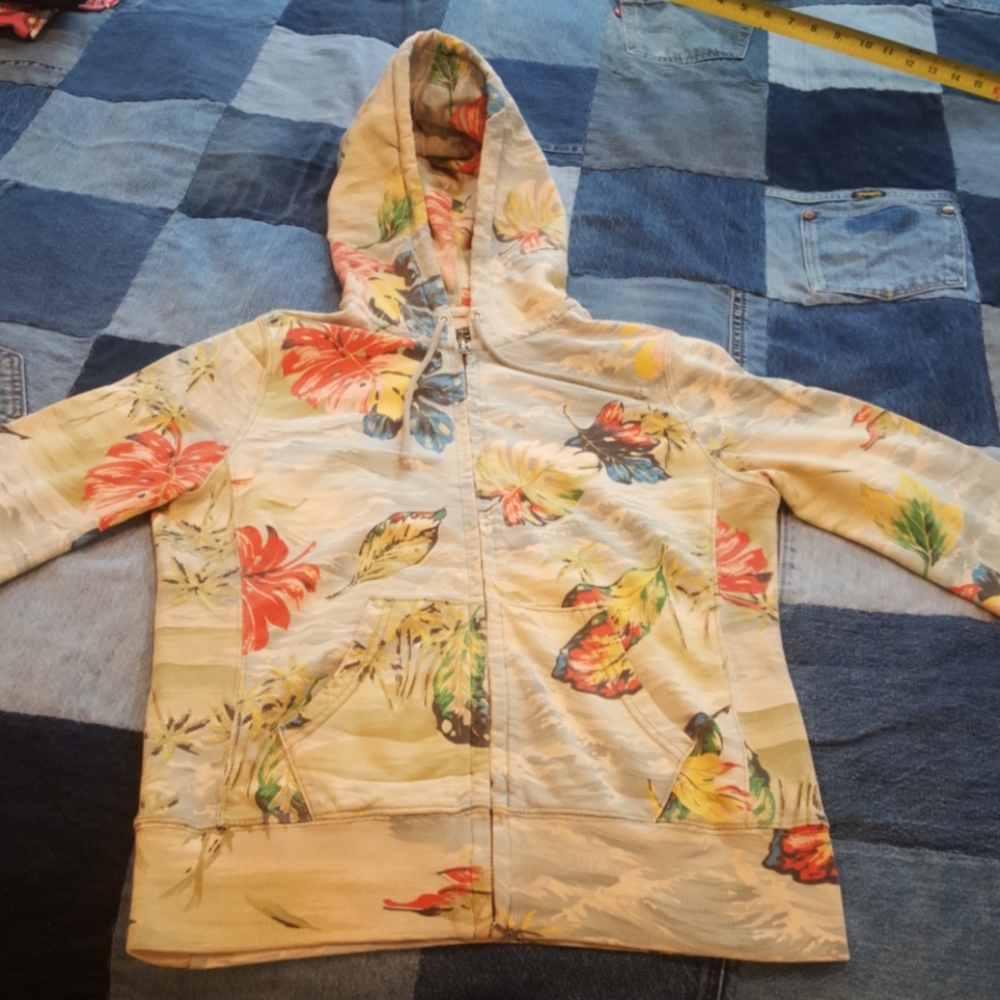Tropical Print Lucky Brand zip up hoody